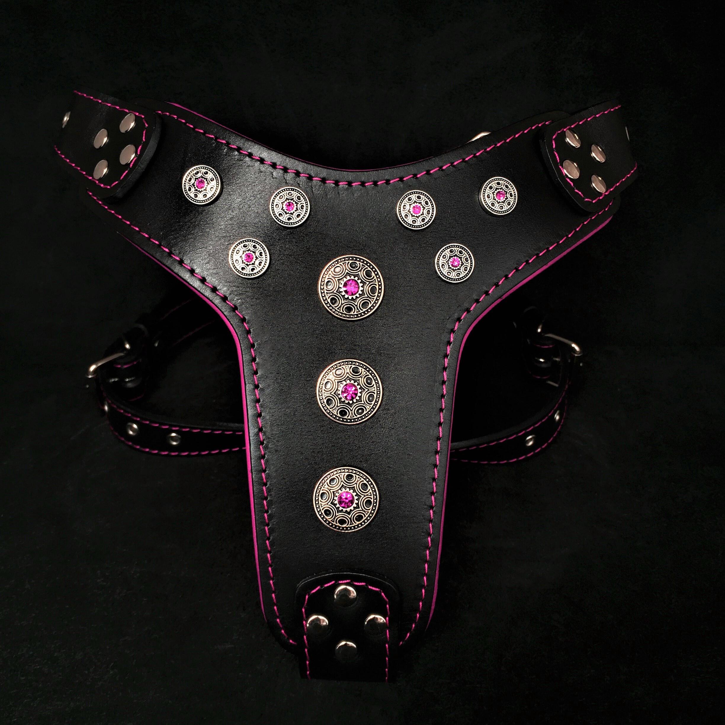 ''Bijou'' harness Black & Pink for big dogs