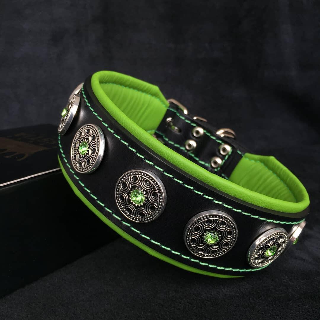 "Bijou" collar black & green