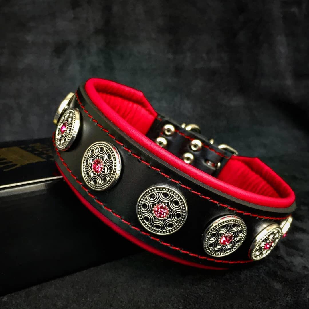 "Bijou" collar black & red