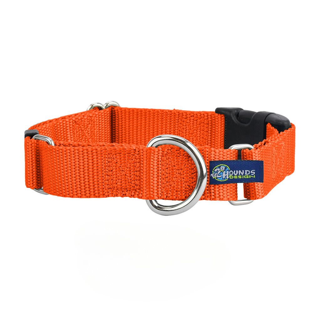 1″ Rust Nylon Buckle Martingale Dog Collar