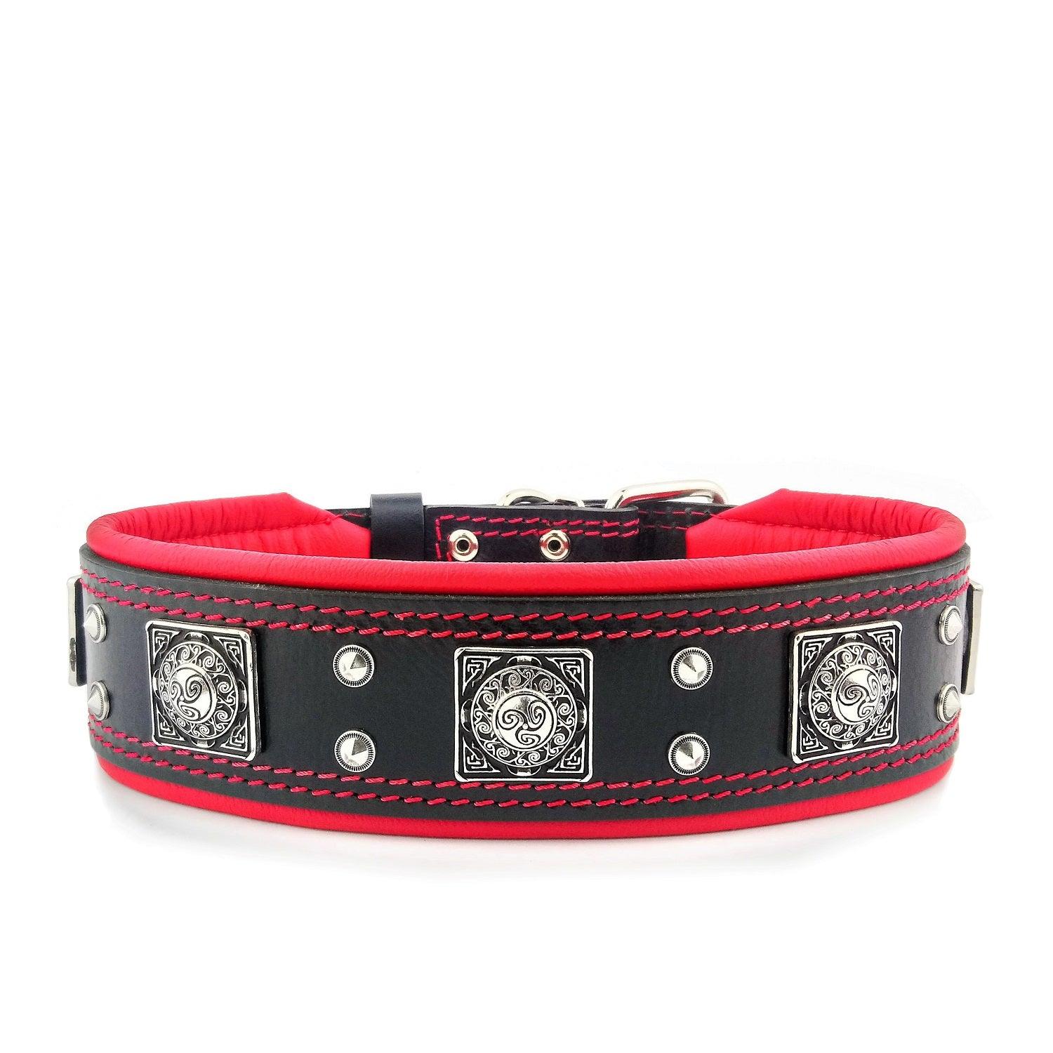 The "Eros" collar 2.5 inch wide black & red