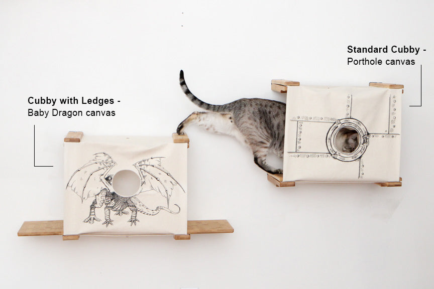 Cat Cubby with Perches - Covered Cat Bed - by Catastrophic Creations