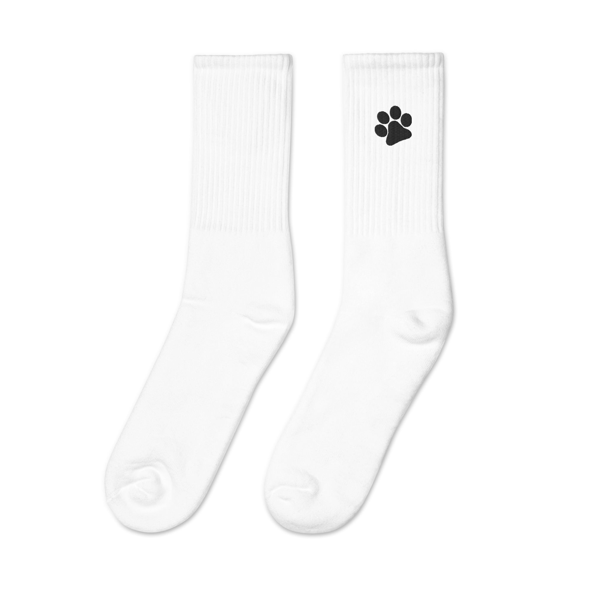 Paw Print Embroidered Socks