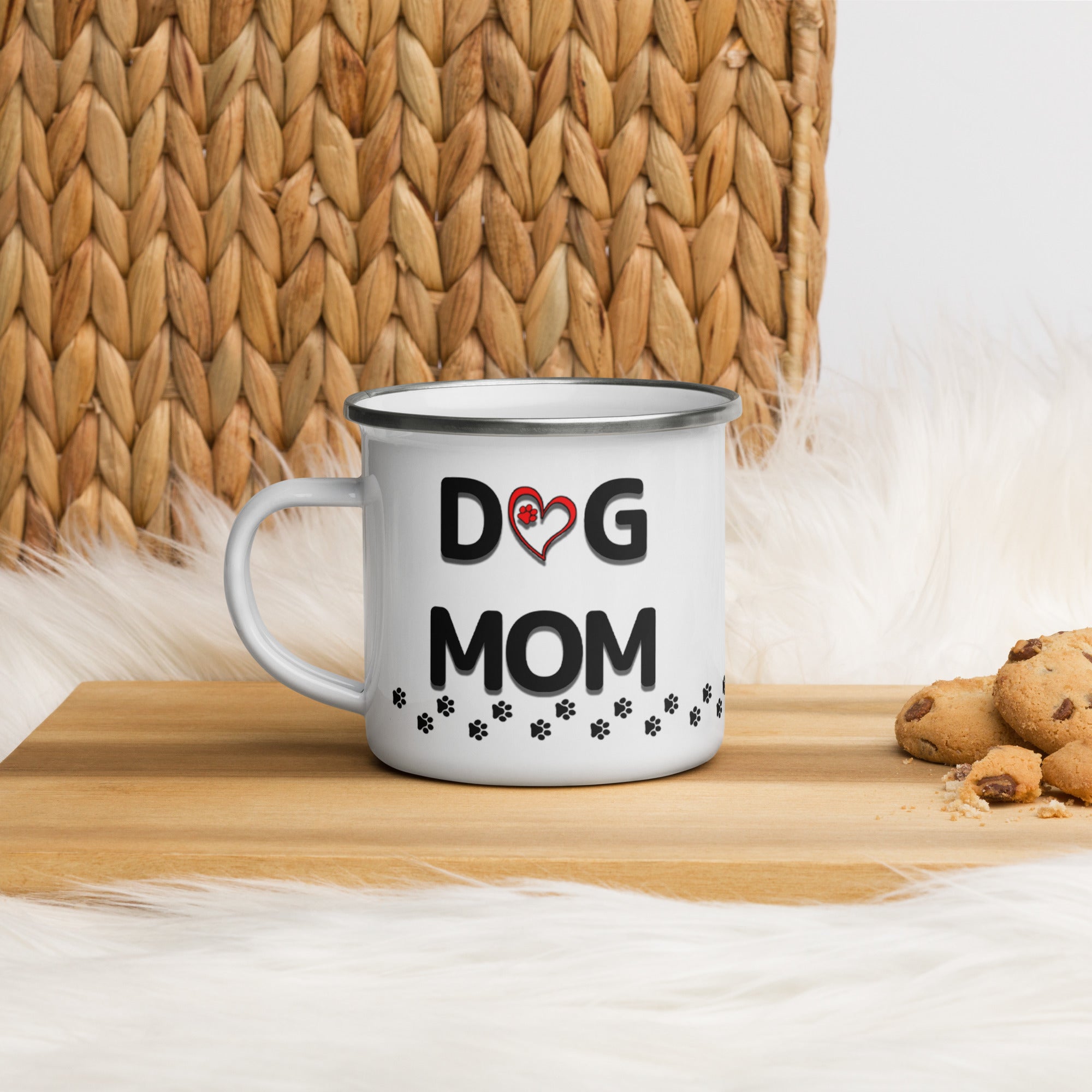 Dog Mom Enamel Mug