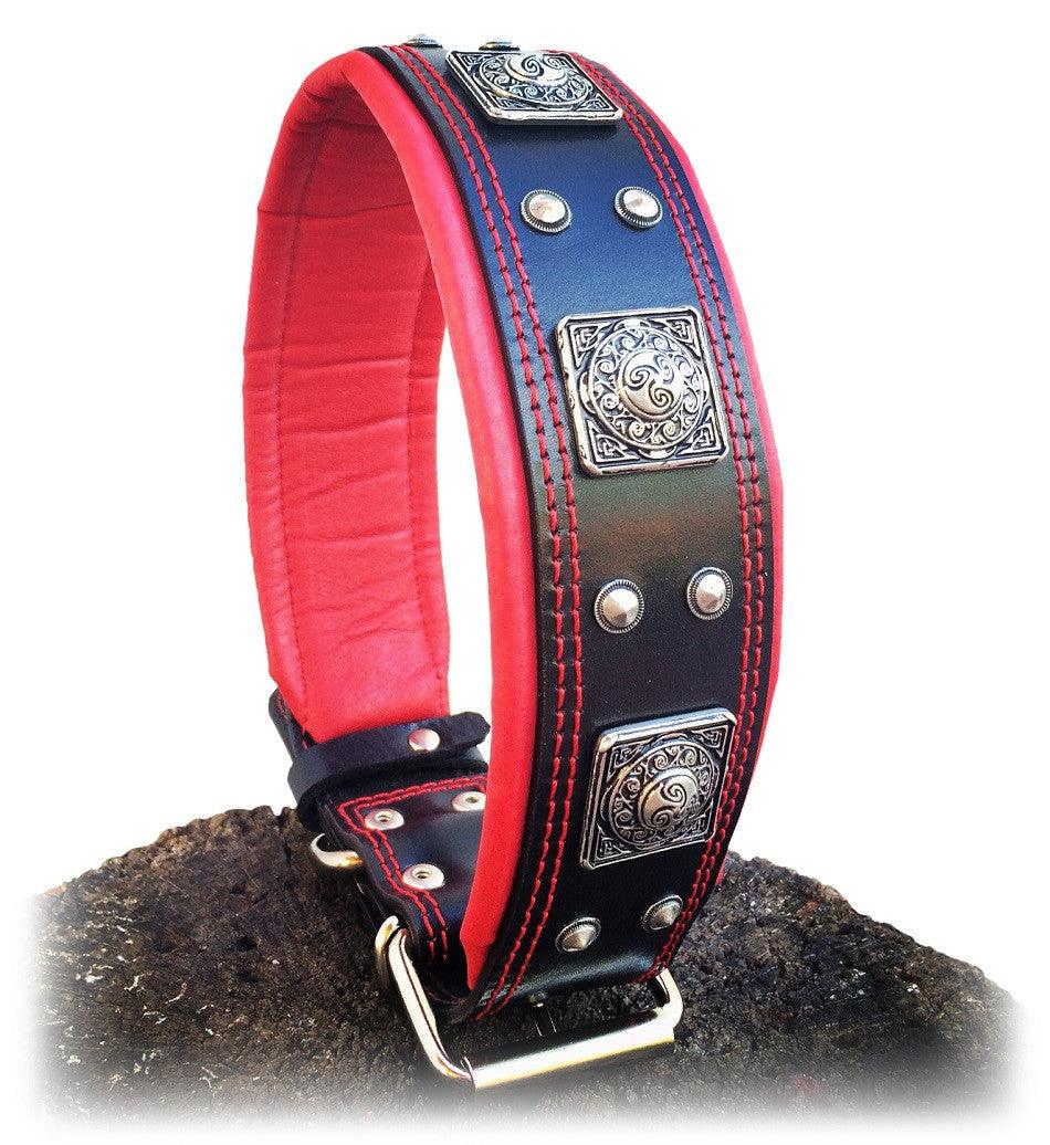 The "Eros" collar 2.5 inch wide black & red