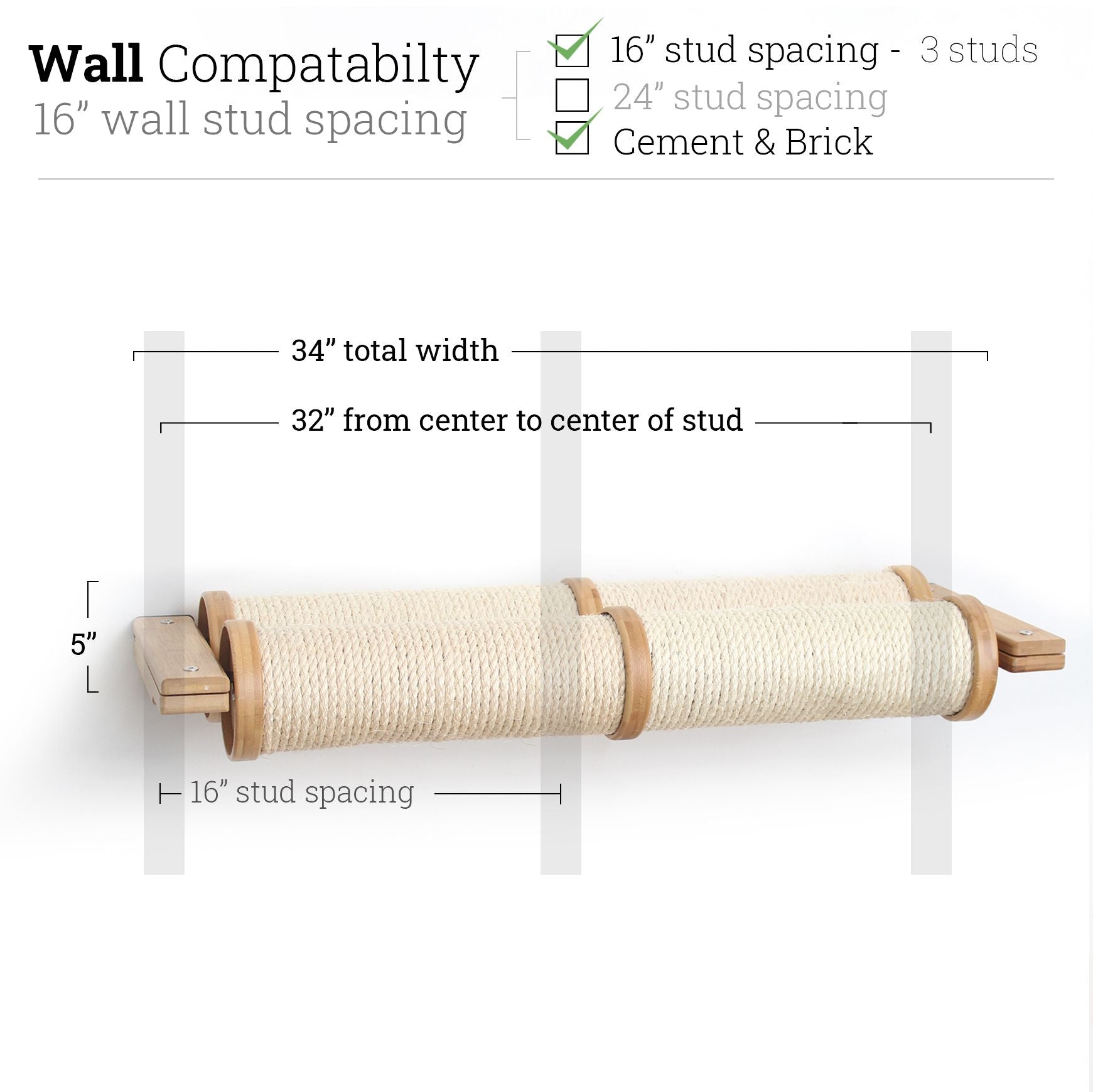 Horizontal Scratching Post (Cat Wall Scratcher) - by Catastrophic Creations