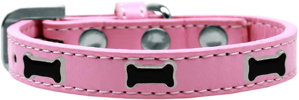 Dog, Puppy & Pet Widget Fashion  Collar, "Black Bone"