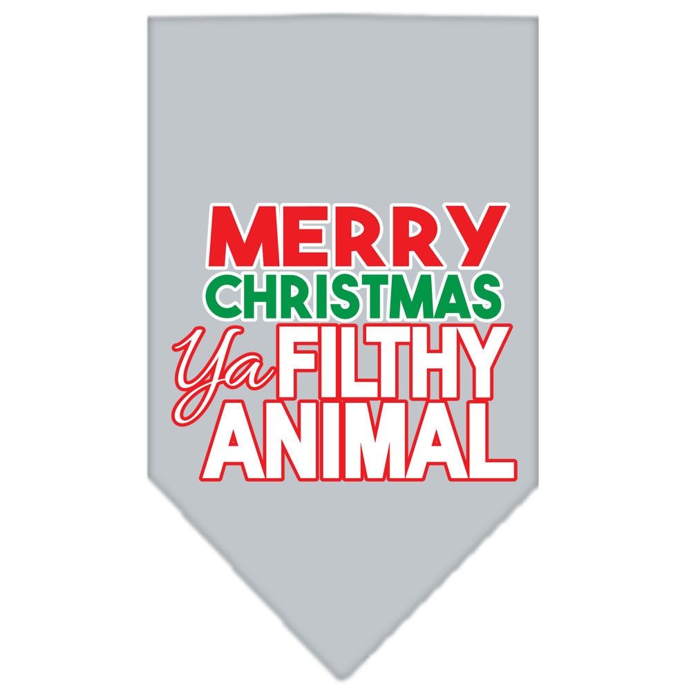 Christmas Pet and Dog Bandana Screen Printed, "Merry Christmas, Ya Filthy Animal"