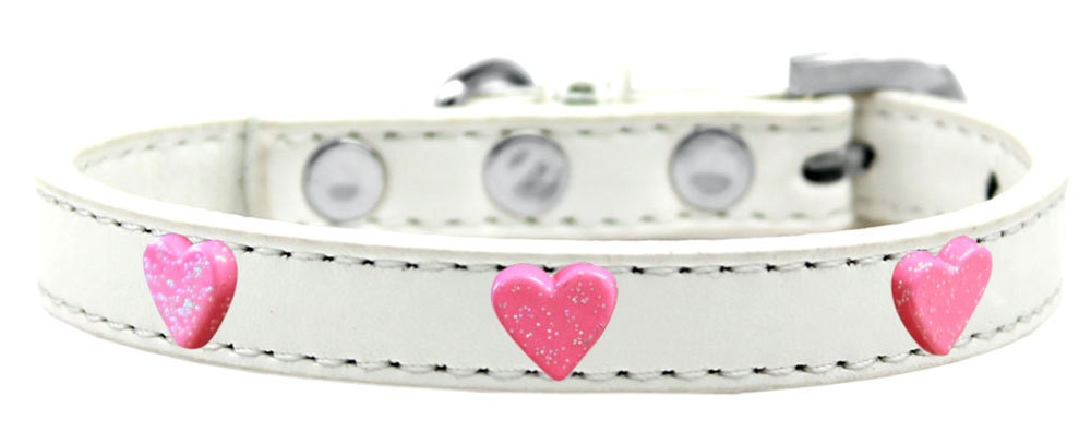 Dog, Puppy & Pet Widget Fashion  Collar, "Pink Glitter Heart"