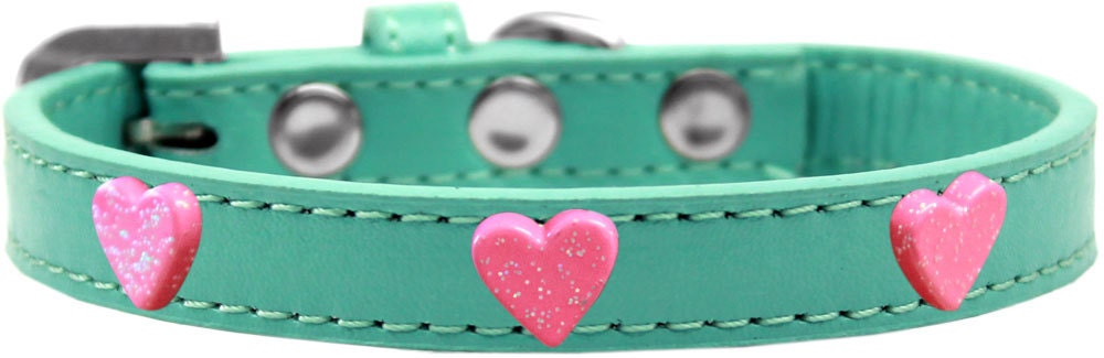 Dog, Puppy & Pet Widget Fashion  Collar, "Pink Glitter Heart"