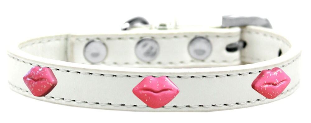 Dog, Puppy & Pet Widget Fashion  Collar, "Pink Glitter Lips"