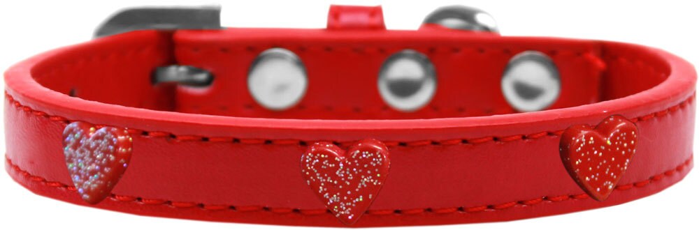 Dog, Puppy & Pet Widget Fashion  Collar, "Red Glitter Heart"