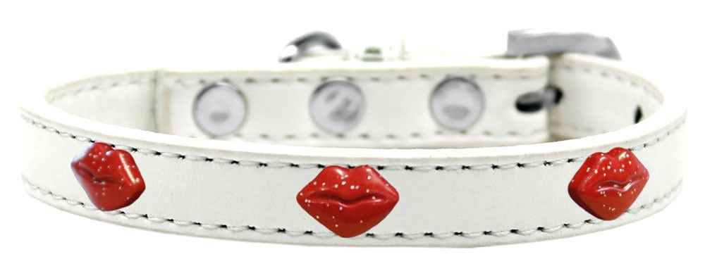 Dog, Puppy & Pet Widget Fashion  Collar, "Red Glitter Lips"