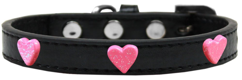 Dog, Puppy & Pet Widget Fashion  Collar, "Pink Glitter Heart"