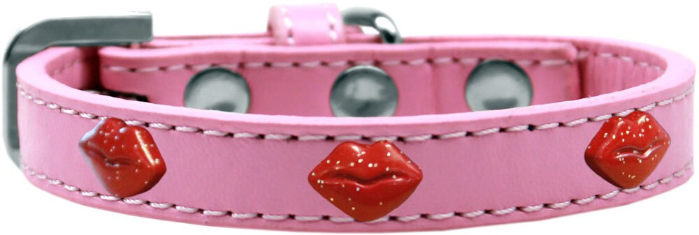 Dog, Puppy & Pet Widget Fashion  Collar, "Red Glitter Lips"