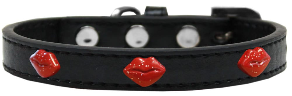 Dog, Puppy & Pet Widget Fashion  Collar, "Red Glitter Lips"