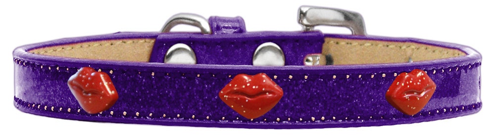 Dog, Puppy & Pet Widget Ice Cream Collar, "Red Glitter Lips"