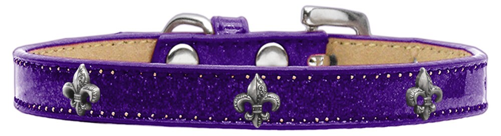 Dog, Puppy & Pet Widget Ice Cream Collar, "Silver Fleur De Lis"