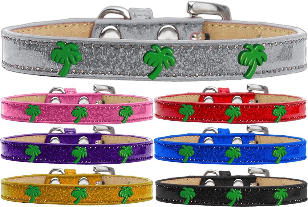 Dog, Puppy & Pet Widget Ice Cream Collar, "Green Palm Tree"