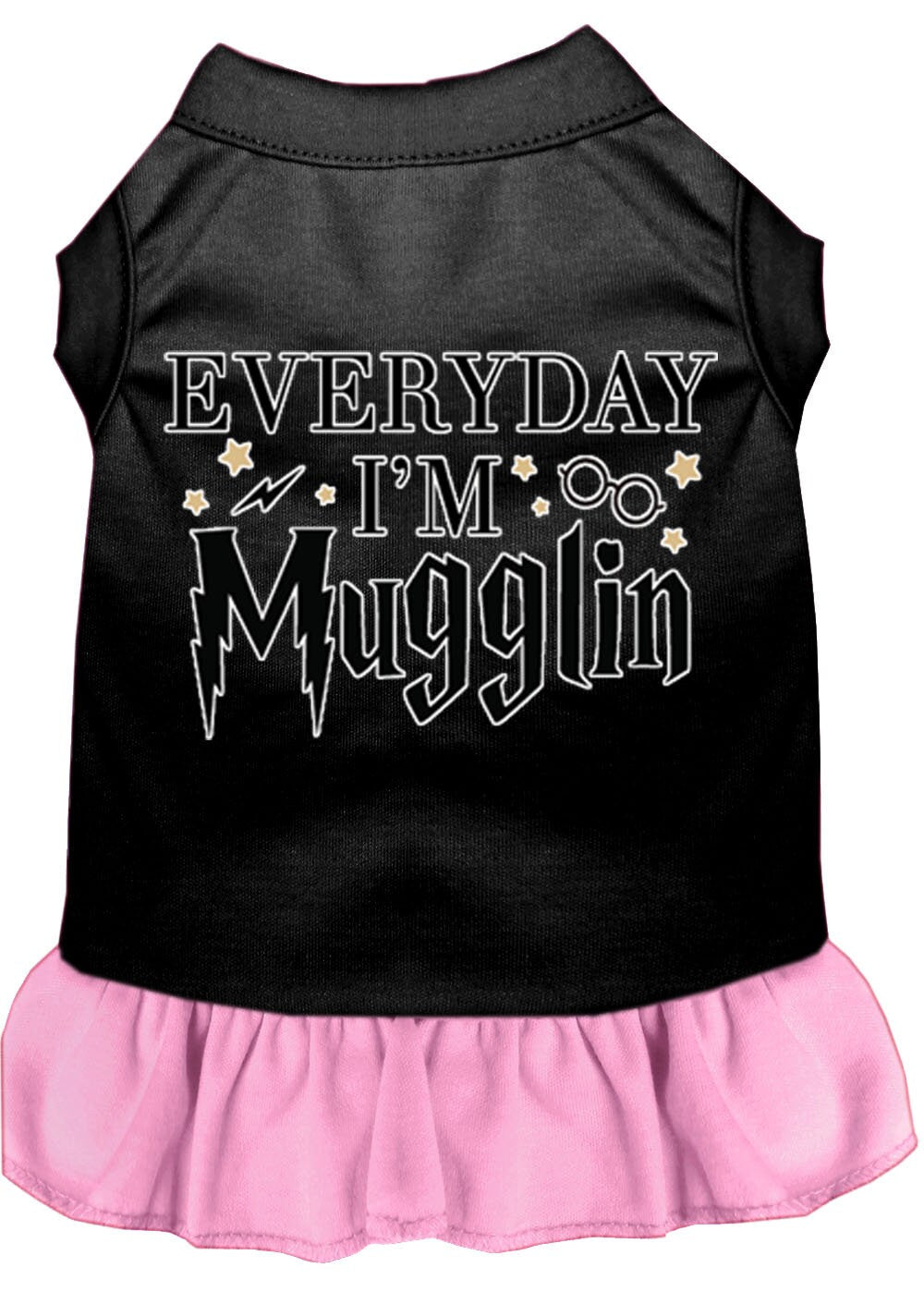 Pet Dog & Cat Dress Screen Printed, "Everyday I'm Mugglin"