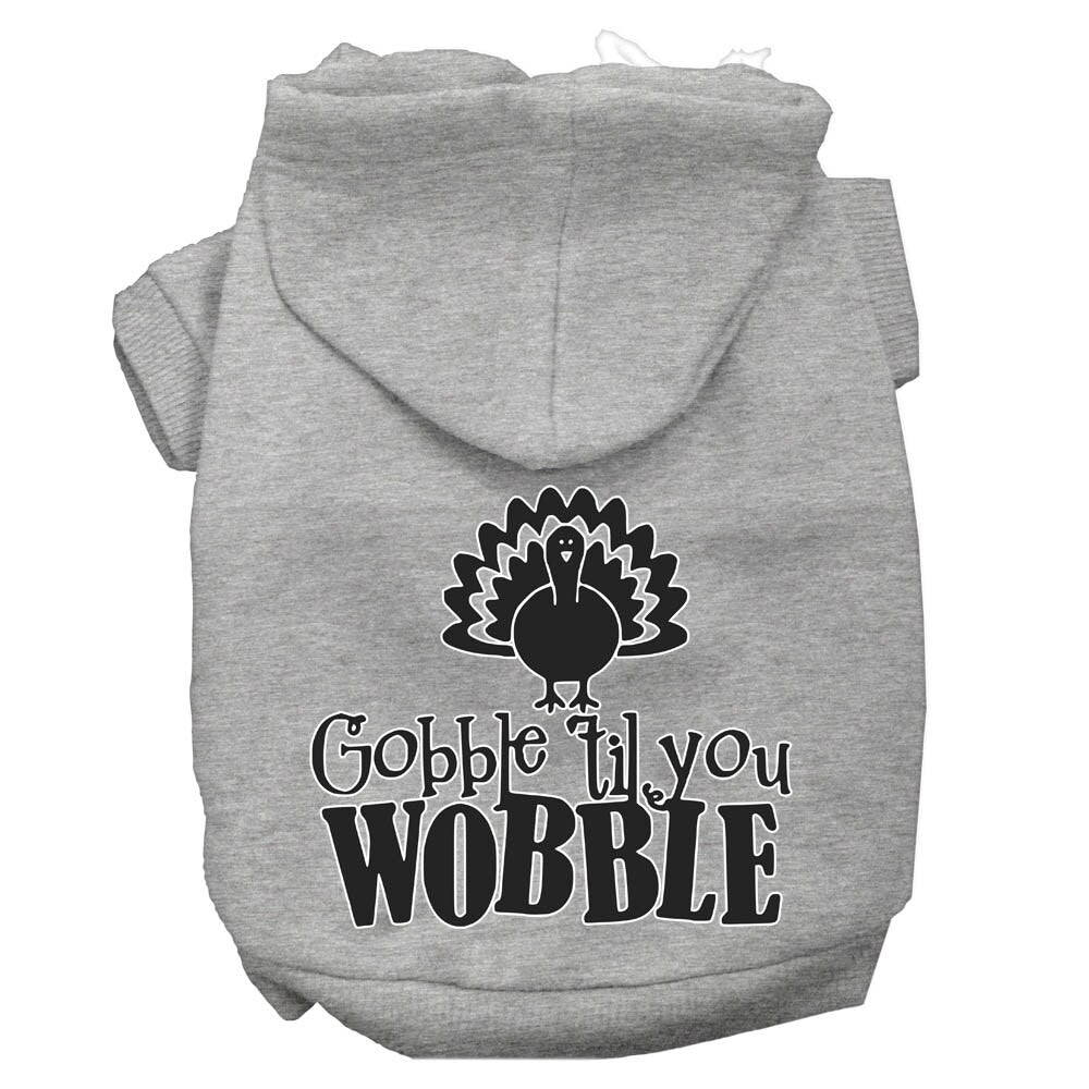 Thanksgiving Pet, Dog and Cat Hoodie Screen Printed, "Gobble 'Til You Wobble"