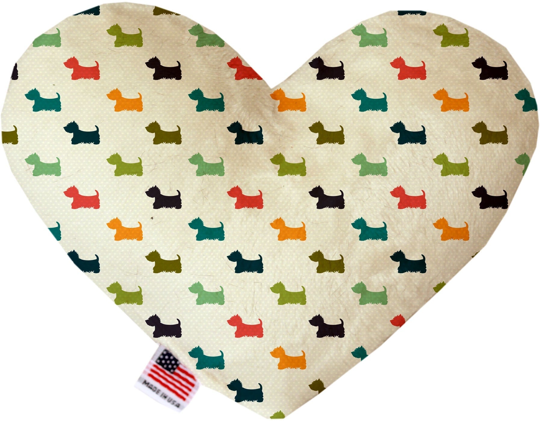 Pet & Dog Plush Heart or Bone Toy, "Westie World Group" (Available in different sizes, and 4 different pattern options!)