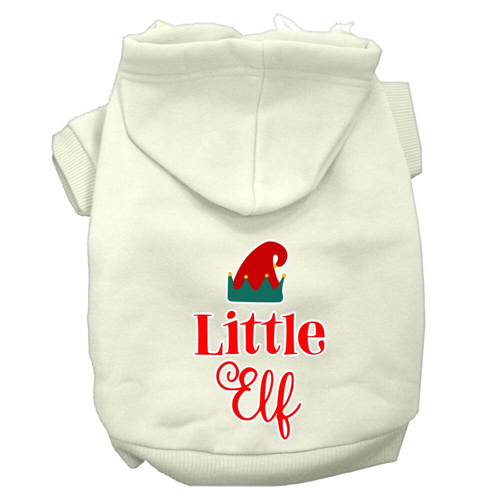 Christmas Pet Dog & Cat Hoodie Screen Printed, "Little Elf"