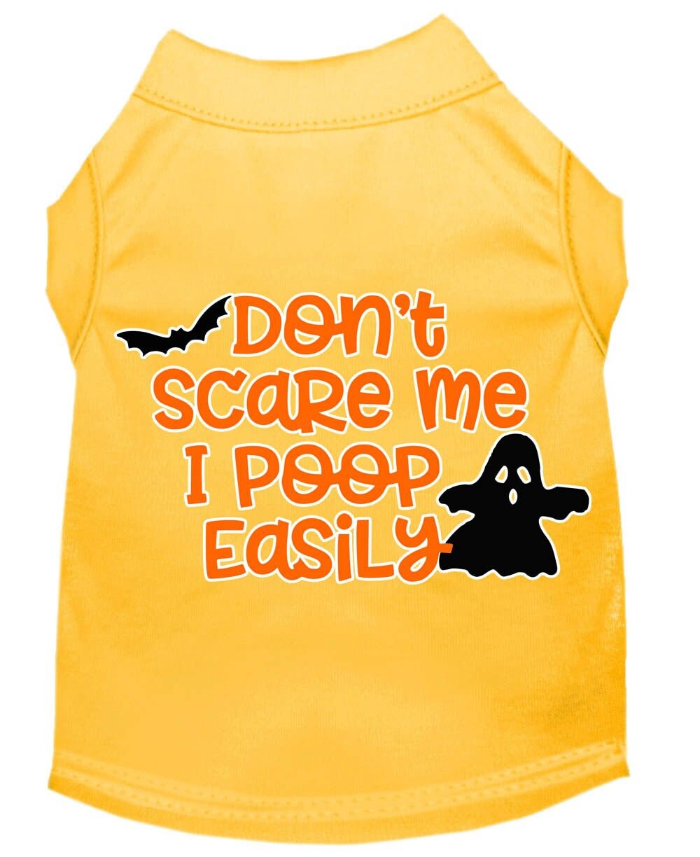 Halloween Pet Dog & Cat Shirt Screen Printed, "Don't Scare Me, I Poop Easily"