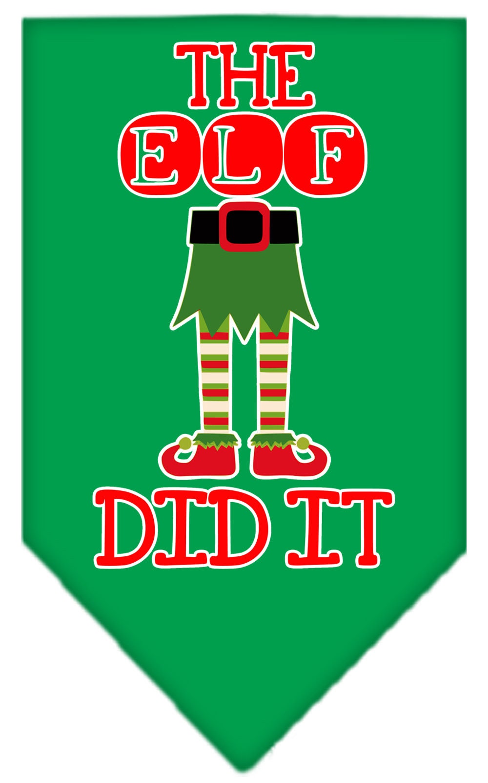 Christmas Pet and Dog Bandana Screen Printed, "The Elf Did It"