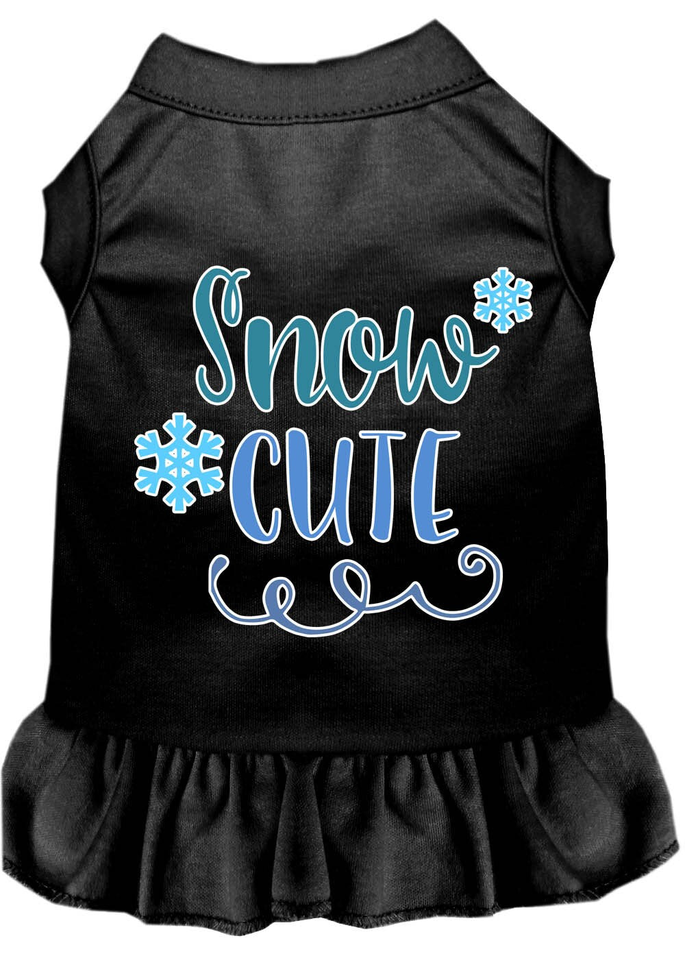 Dog Dress, Pet Dog & Cat Dress Screen Printed, "Snow Cute"