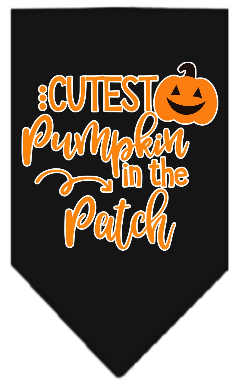 Halloween Pet and Dog Bandana Screen Printed, "Cutest Pumpkin In The Patch"