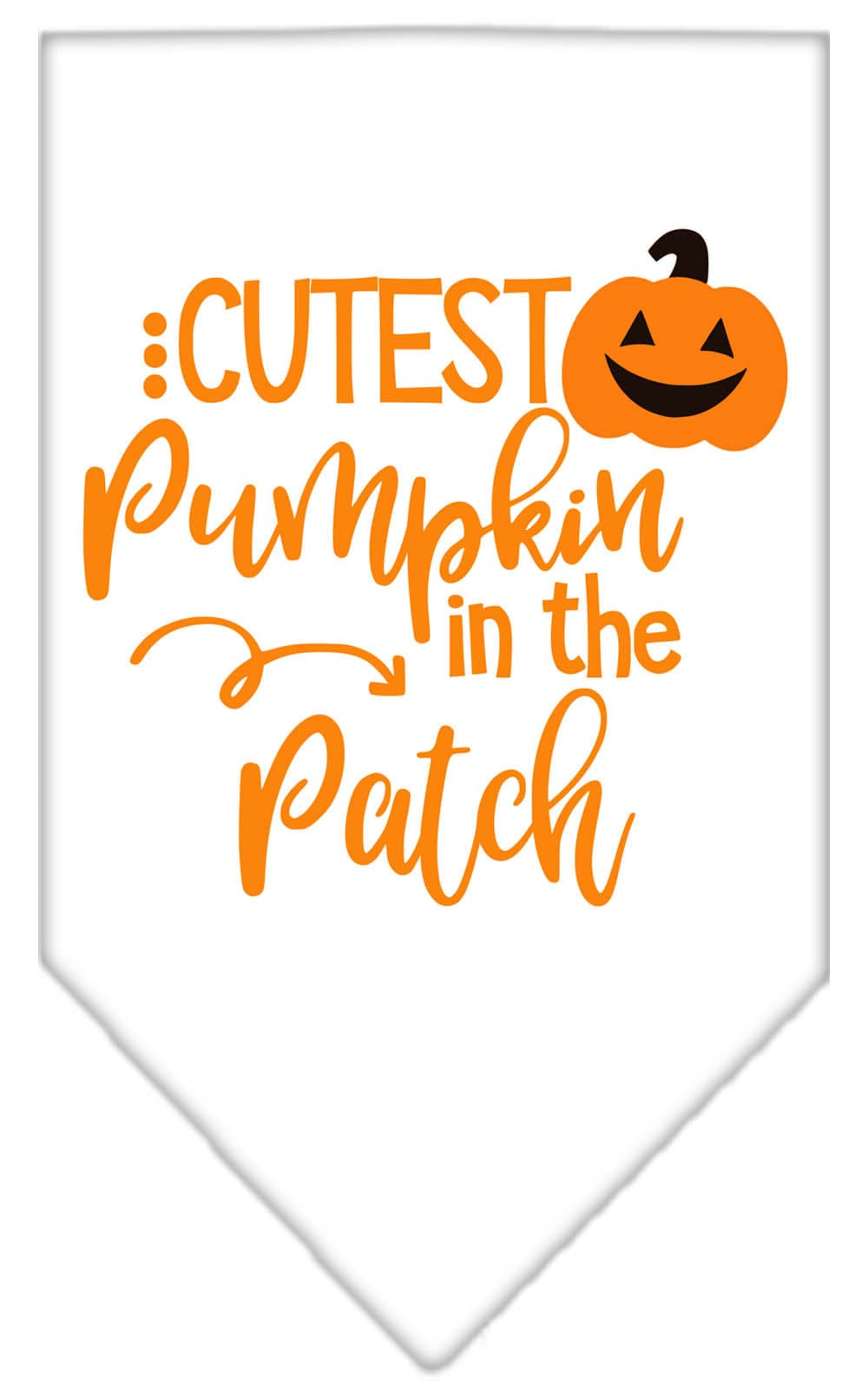 Halloween Pet and Dog Bandana Screen Printed, "Cutest Pumpkin In The Patch"