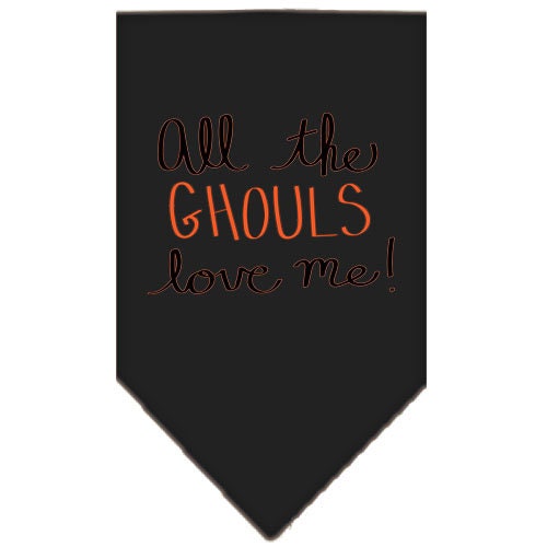 Halloween Pet and Dog Bandana Screen Printed, "All The Ghouls Love Me"