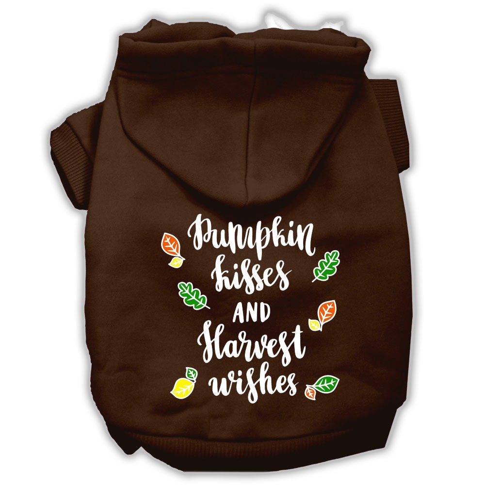 Pet, Dog and Cat Hoodie Screen Printed, "Pumpkin Kisses & Harvest Wishes"