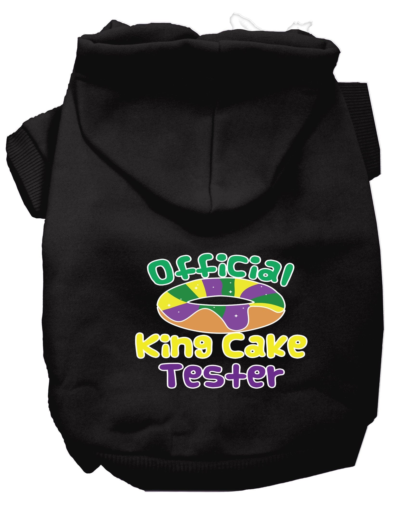 Pet Dog & Cat Hoodie Screen Printed, "King Cake Tester"