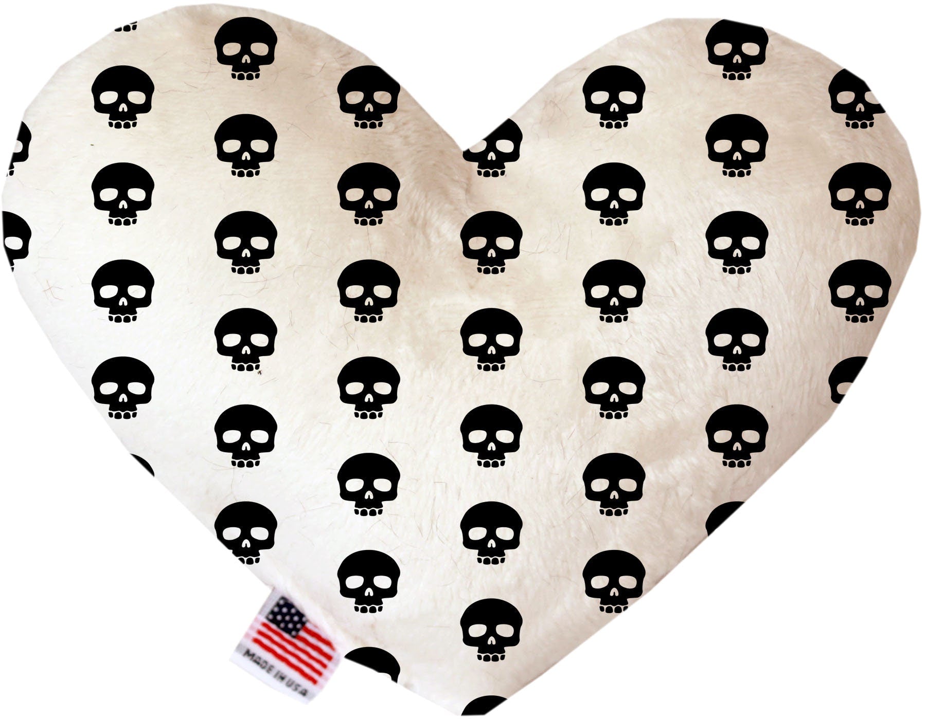 Pet and Dog Plush Heart or Bone Toy, "Skulls Group" (Available in different sizes, and 12 different pattern options!)