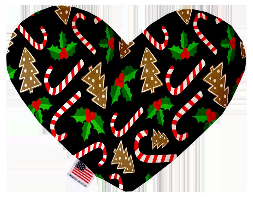 Christmas Pet and Dog Plush Heart or Bone Toy, "Candy Cane Lane Group" (Available in different sizes and 8 different patterns!)