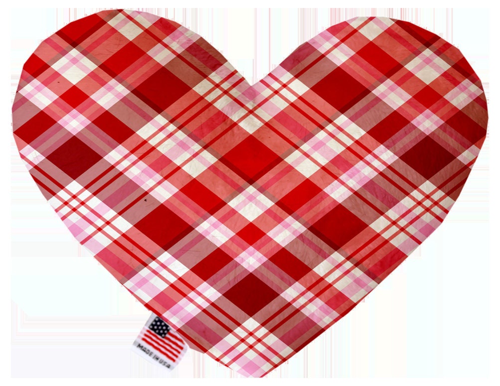 Pet and Dog Plush Heart or Bone Toy, "Valentine's Day Plaids, Dots & Chevron Group" (Available in different sizes and patterns!)