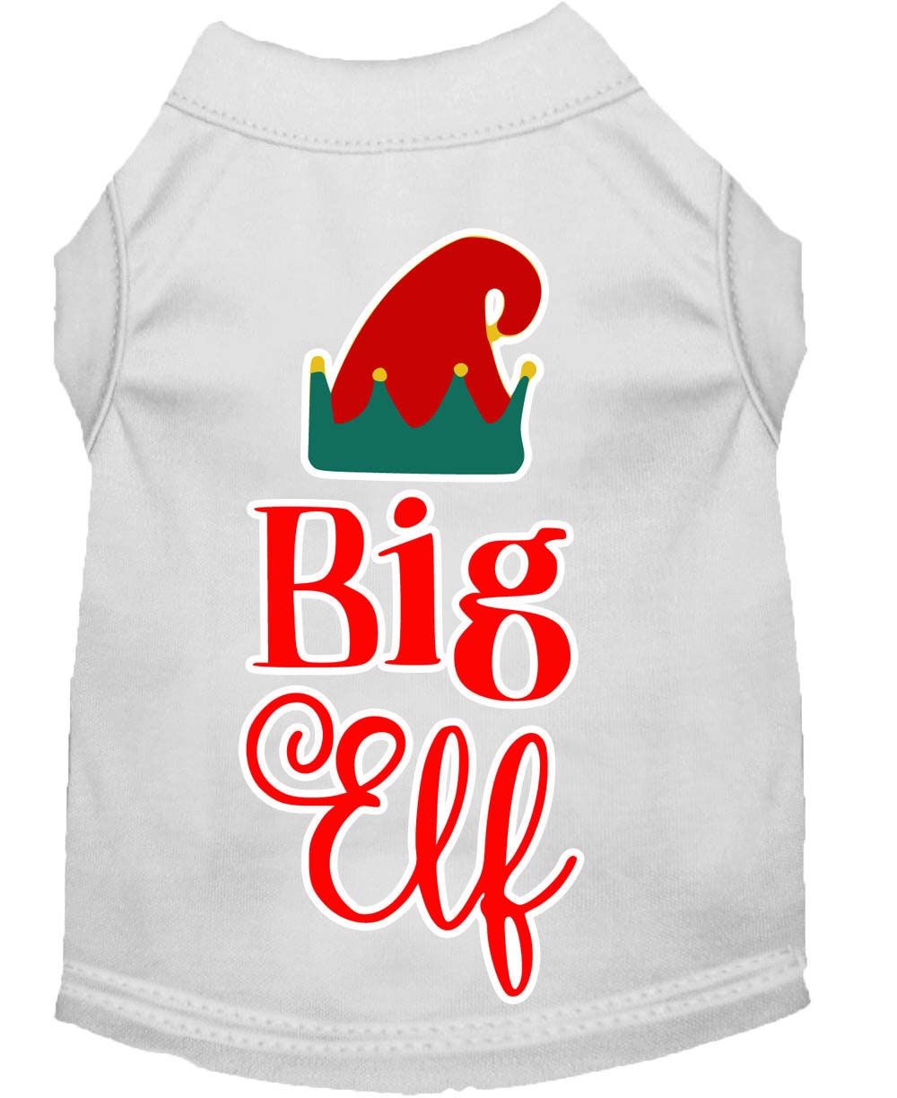 Christmas Pet Dog & Cat Shirt Screen Printed, "Big Elf"