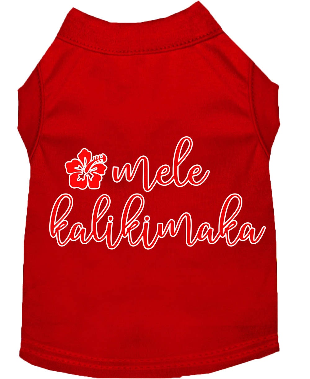 Christmas Pet Dog & Cat Shirt Screen Printed, "Mele Kalikimaka"