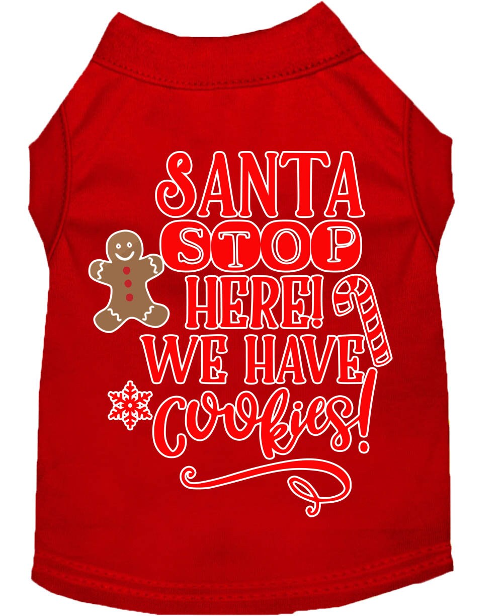 Christmas Pet Dog & Cat Shirt Screen Printed, "Santa, We Have Cookies"