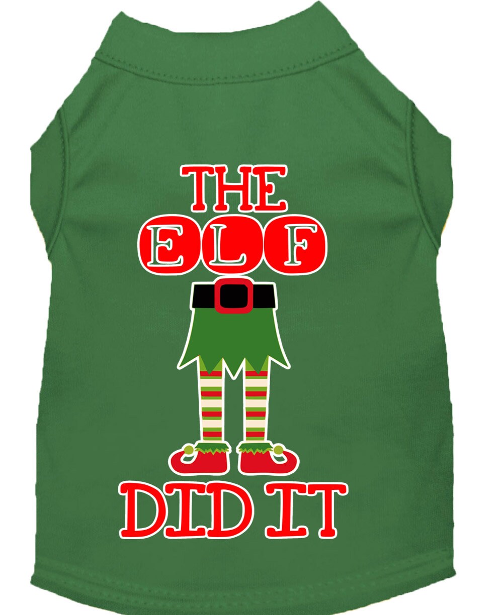 Christmas Pet Dog & Cat Shirt Screen Printed, "The Elf Did It"