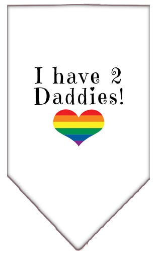 Pet and Dog Bandana Screen Printed, "I Have 2 Daddies"