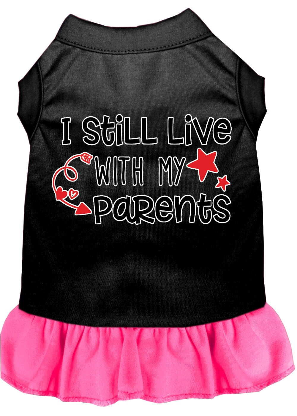 Dog Dress, Pet Dog & Cat Dress Screen Printed, "I Still Live With My Parents"