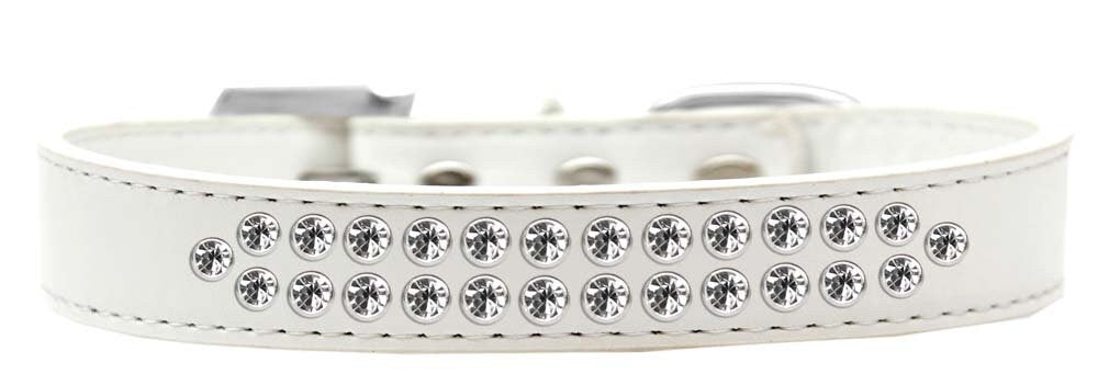 Dog, Puppy & Pet Fashion  Collar, "Two Row Clear Crystal Rimsets"