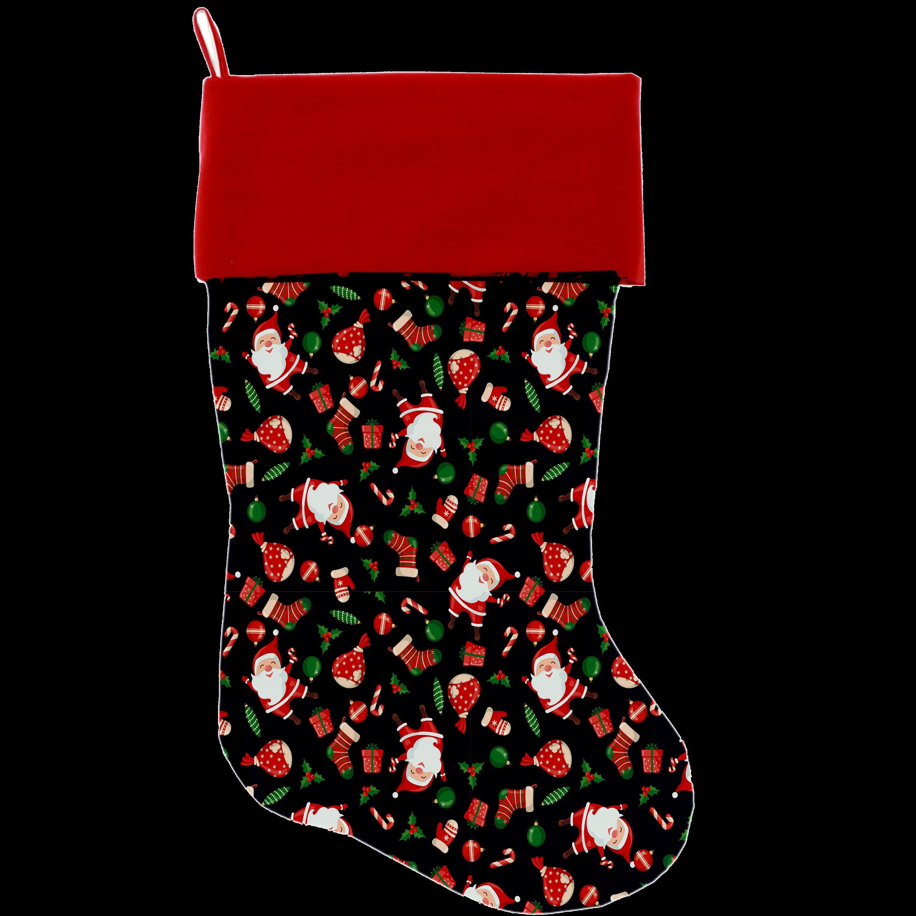 Christmas Velvet Stocking, "Santa Group" **Choose from 7 different patterns!**