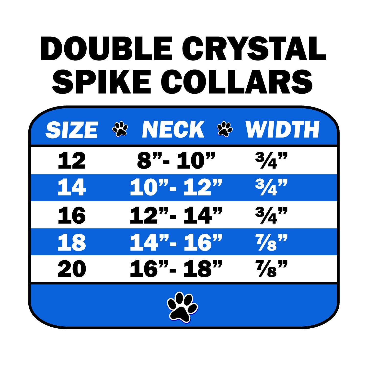 Dog, Puppy and Pet Ice Cream  Collar, "Double Crystal & Clear Spikes"