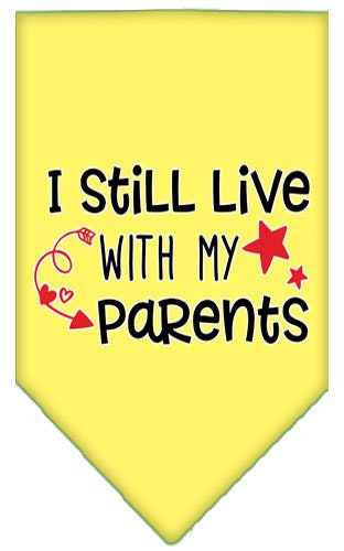 Pet and Dog Bandana Screen Printed, "I Still Live With My Parents"