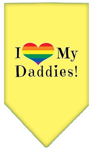 Pet and Dog Bandana Screen Printed, "I Heart My Daddies"