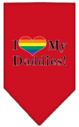 Pet and Dog Bandana Screen Printed, "I Heart My Daddies"